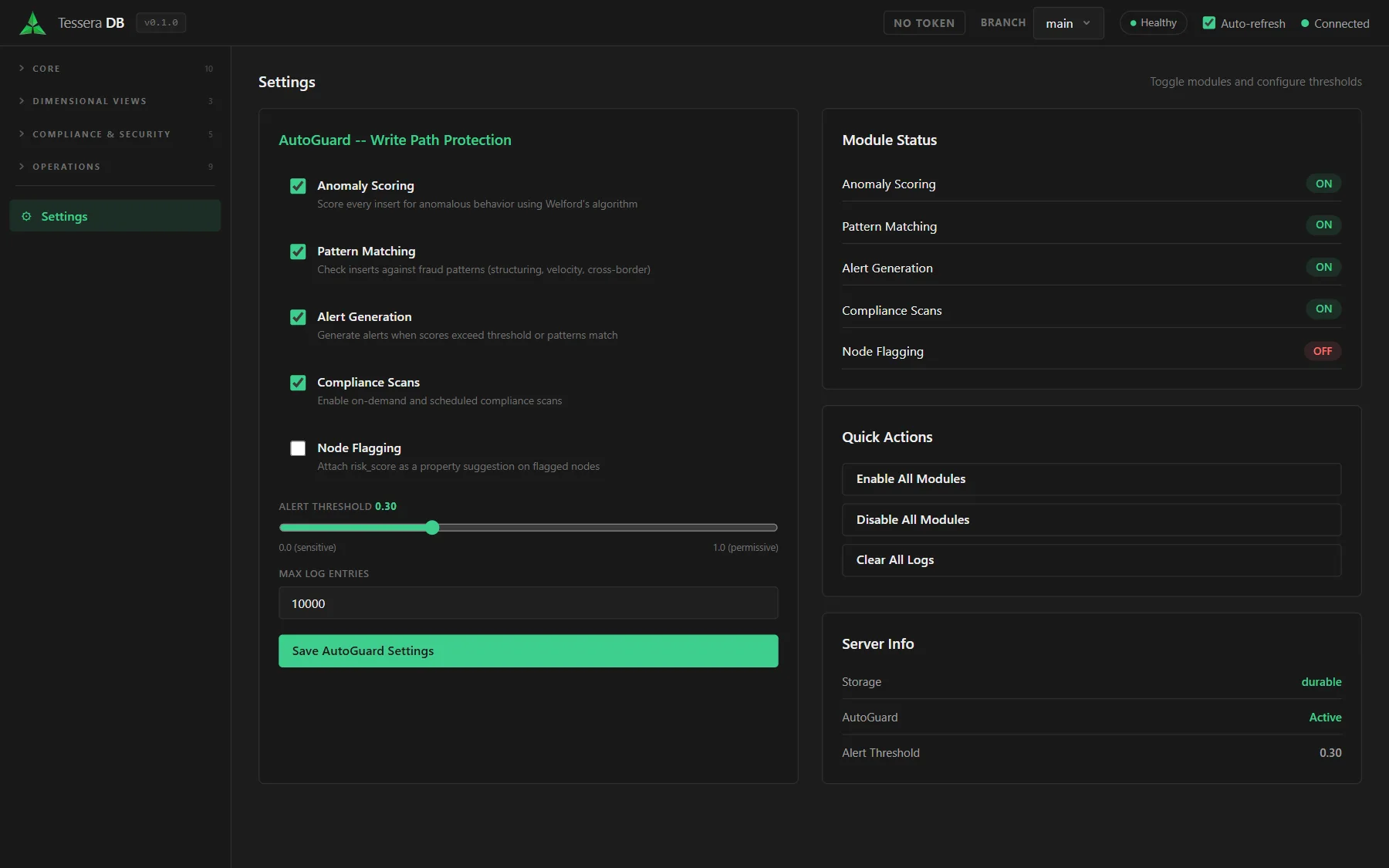 Tessera DB — AutoGuard