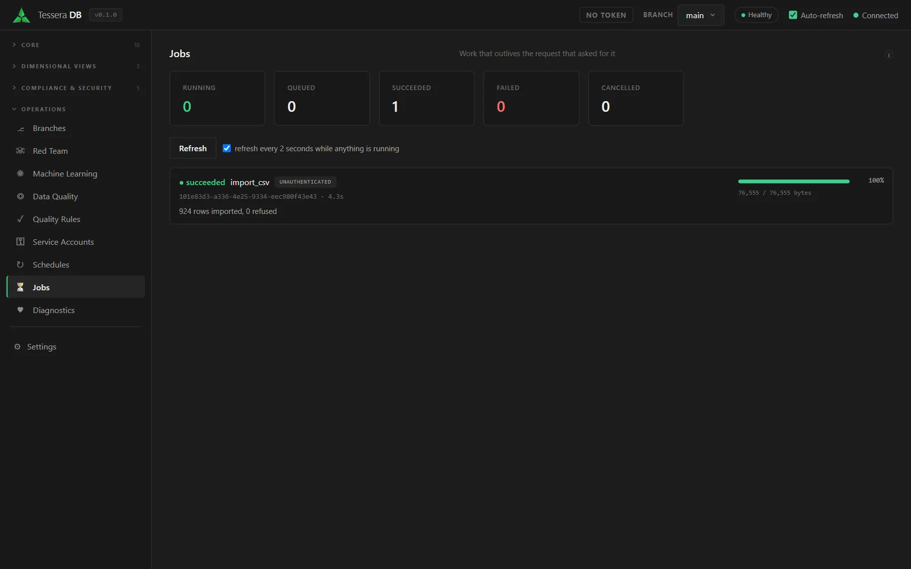 Tessera DB — Jobs